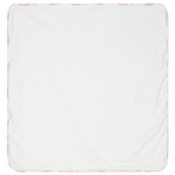 Baby Girls White & Pink Floral & Butterflies Blanket